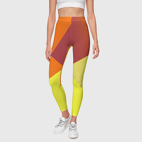 Женские легинсы Оранжевые углы / 3D-принт – фото 3