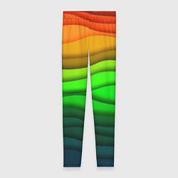 Леггинсы женские Цветные волны, цвет: 3D-принт
