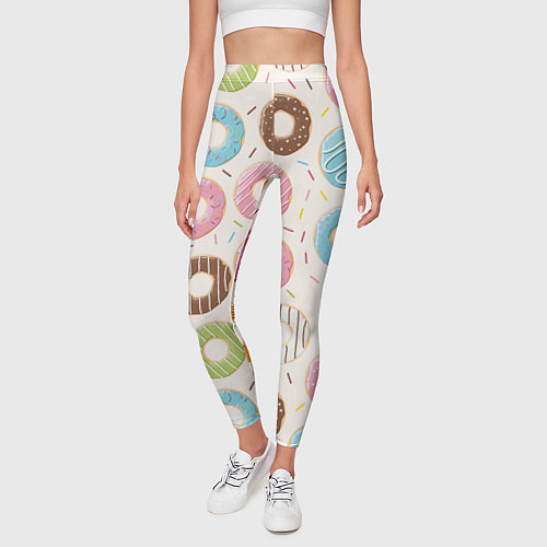Женские легинсы Пончики Donuts / 3D-принт – фото 3