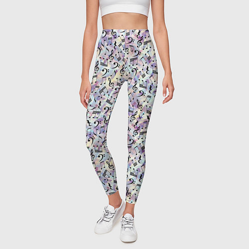 Женские легинсы Музыкальные Ноты / 3D-принт – фото 3