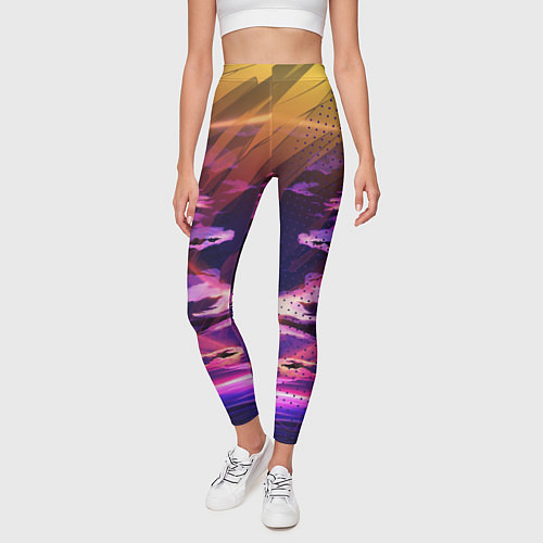 Женские легинсы Закат Облака / 3D-принт – фото 3