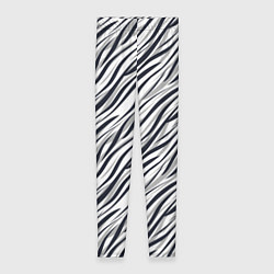 Леггинсы женские Черно-белый полосатый тигровый, цвет: 3D-принт