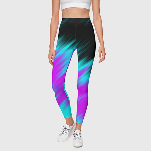 Женские легинсы НЕОНОВЫЕ ПОЛОСЫ И НИЧЕГО ЛИШНЕГО NEON STRIPES / 3D-принт – фото 3