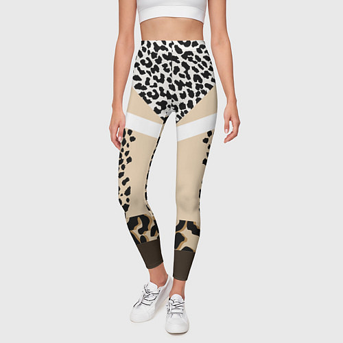 Женские легинсы Сила леопарда / 3D-принт – фото 3