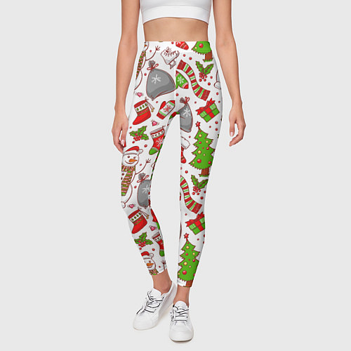 Женские легинсы Новый Год! / 3D-принт – фото 3