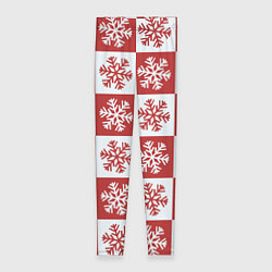 Леггинсы женские Шахматные Снежинки, цвет: 3D-принт