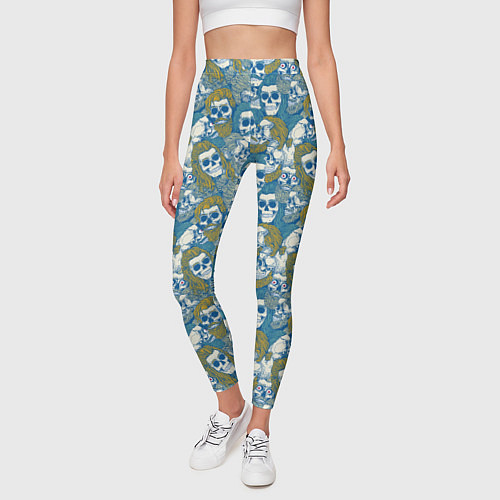 Женские легинсы Хипстеры мертвецы / 3D-принт – фото 3