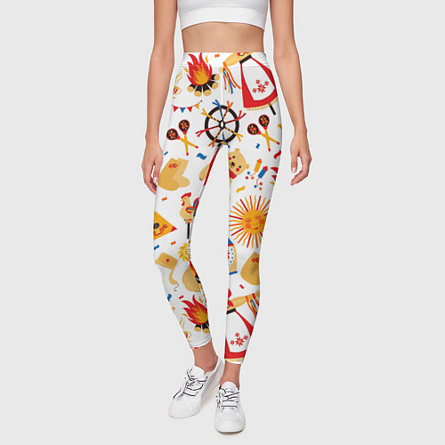 Женские легинсы Масленница 2022 / 3D-принт – фото 3