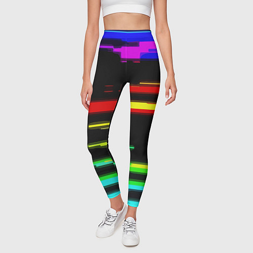 Женские легинсы Color fashion glitch / 3D-принт – фото 3