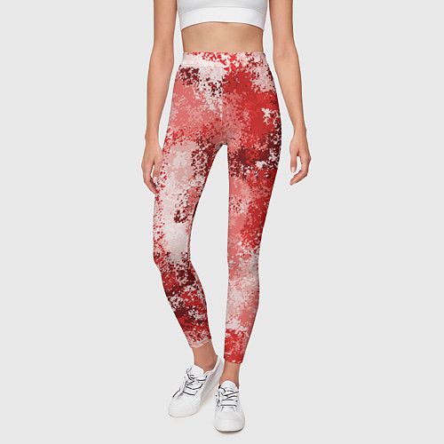Женские легинсы Спортивный камуфляж Пикси - Гранат / 3D-принт – фото 3