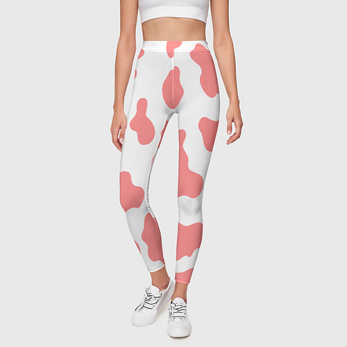 Женские легинсы Розовая корова / 3D-принт – фото 3