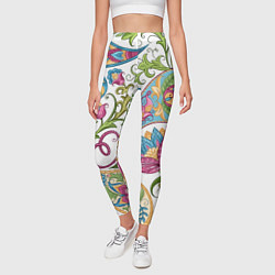 Леггинсы женские Fashionable floral Oriental pattern Summer 2025, цвет: 3D-принт — фото 2
