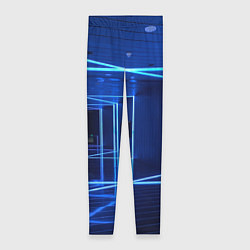 Леггинсы женские Неоновый абстрактный коридор - Синий, цвет: 3D-принт