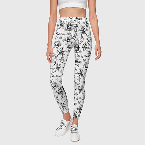 Женские легинсы Паттерн Cuphead the delicious last course / 3D-принт – фото 3