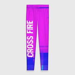 Леггинсы женские Cross Fire Glitch Text Effect, цвет: 3D-принт