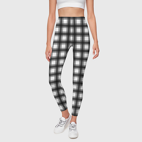 Женские легинсы Black and white trendy checkered pattern / 3D-принт – фото 3