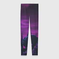 Леггинсы женские Ночное сияние в тёмном лесу - Фиолетовый, цвет: 3D-принт