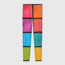 Леггинсы женские Абстрактный набор красок-паттернов, цвет: 3D-принт