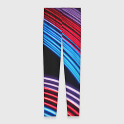 Леггинсы женские Красные и голубые абстрактные линии, цвет: 3D-принт