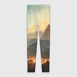 Леггинсы женские Рассвет в горах, пейзаж, цвет: 3D-принт