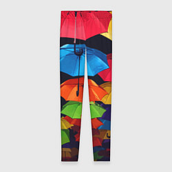 Леггинсы женские Разноцветные зонтики - композиция, цвет: 3D-принт
