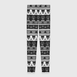Леггинсы женские Черно-белый скандинавский орнамент, цвет: 3D-принт