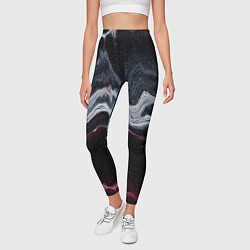 Леггинсы женские Волнообразные следы белого и красного песка, цвет: 3D-принт — фото 2