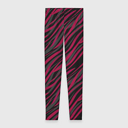 Леггинсы женские Модный полосатый красно- черный узор Зебра, цвет: 3D-принт