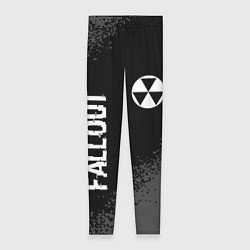 Леггинсы женские Fallout glitch на темном фоне: надпись, символ, цвет: 3D-принт