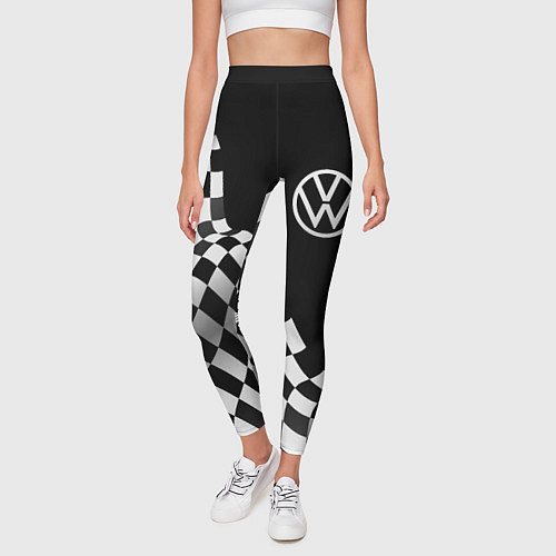 Женские легинсы Volkswagen racing flag / 3D-принт – фото 3