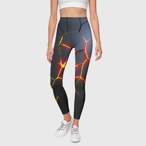 Женские легинсы Вулканическая активность / 3D-принт – фото 3