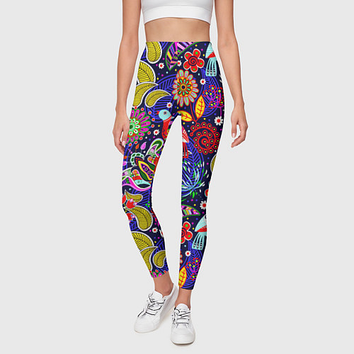Женские легинсы Multicolored floral patterns / 3D-принт – фото 3
