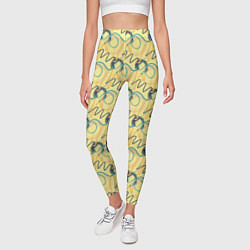 Леггинсы женские Круги и линии гранж, цвет: 3D-принт — фото 2