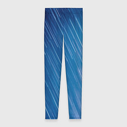 Леггинсы женские Белые полосы на синем фоне, цвет: 3D-принт