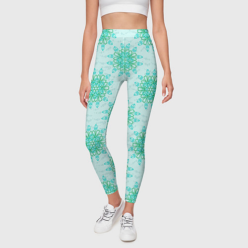Женские легинсы Цветок и завитушка / 3D-принт – фото 3
