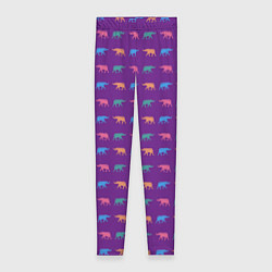 Леггинсы женские Разноцветные слоны, цвет: 3D-принт