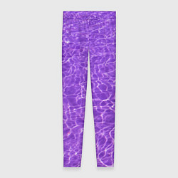 Леггинсы женские Абстрактные фиолетовые волны воды, цвет: 3D-принт