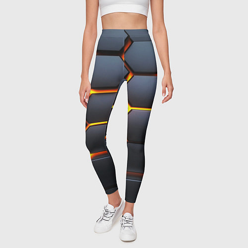 Женские легинсы Плиты брони / 3D-принт – фото 3