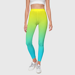 Леггинсы женские Светло-голубой градиент, цвет: 3D-принт — фото 2