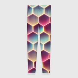Леггинсы женские Неоновый гексагон, цвет: 3D-принт