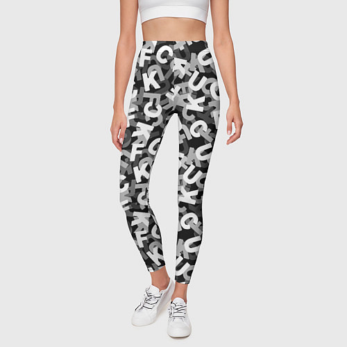 Женские легинсы Fuck - буквы / 3D-принт – фото 3