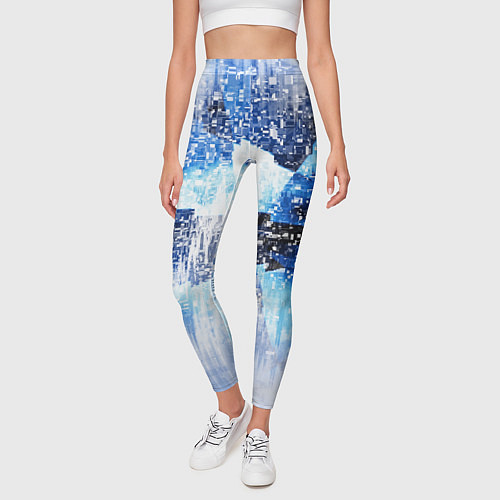 Женские легинсы Ледяной и пиксельный паттерн / 3D-принт – фото 3
