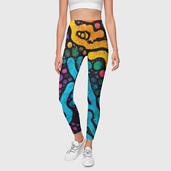 Леггинсы женские Цветные микроорганизмы, цвет: 3D-принт — фото 2