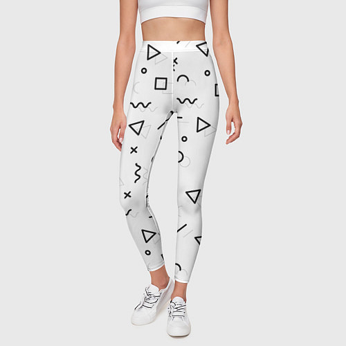 Женские легинсы Разные геометрические фигуры / 3D-принт – фото 3