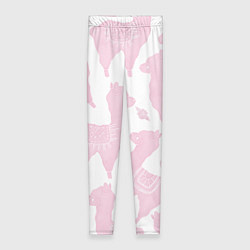 Леггинсы женские Розовые альпаки - паттерн, цвет: 3D-принт