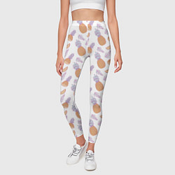 Леггинсы женские Ананасы паттерн, цвет: 3D-принт — фото 2