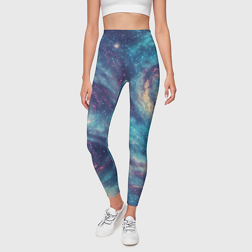 Женские легинсы Путеводная звезда в космосе / 3D-принт – фото 3