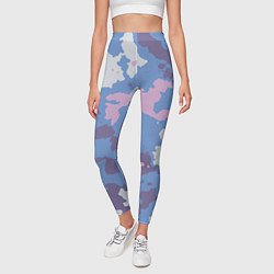 Леггинсы женские Синий камуфляж, цвет: 3D-принт — фото 2