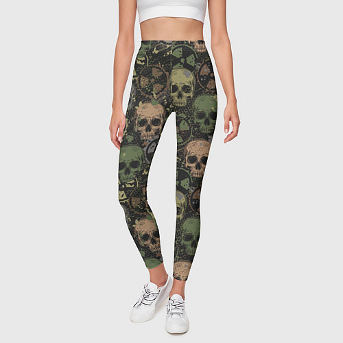Женские легинсы Черепа со знаками радиактивности / 3D-принт – фото 3