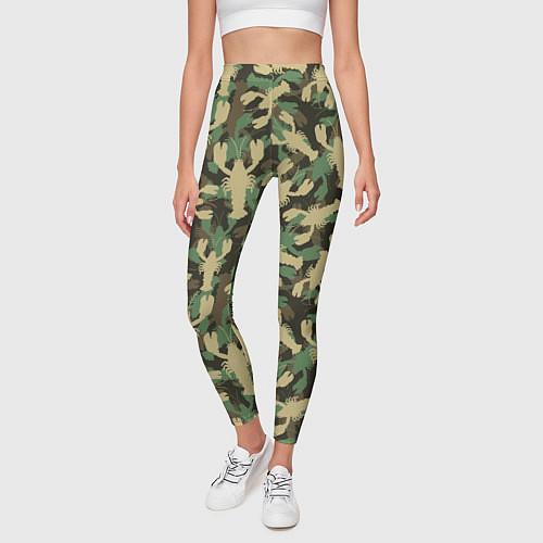 Женские легинсы Камуфляж из раков / 3D-принт – фото 3